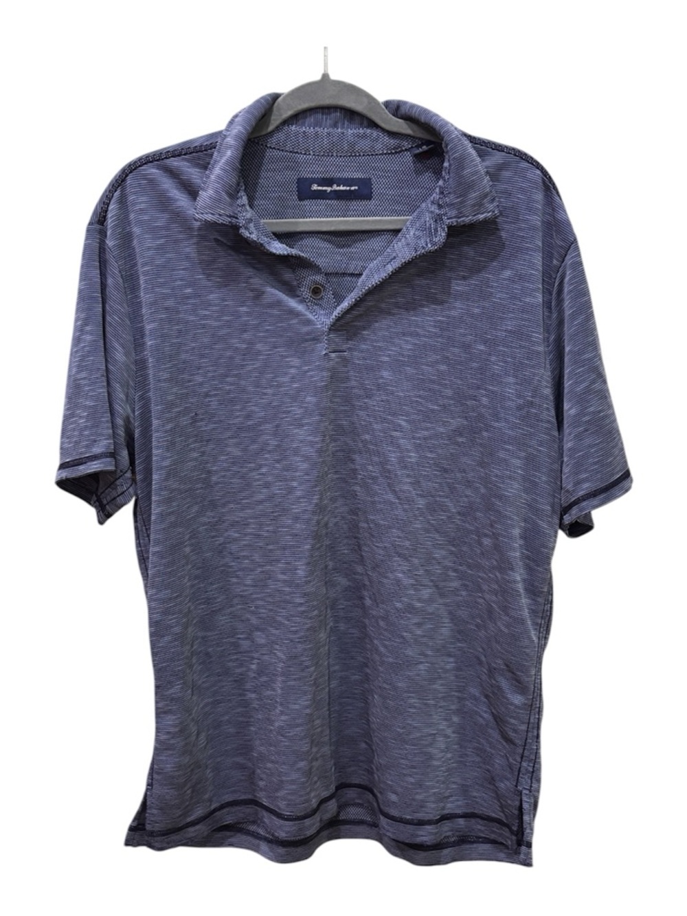 Tommy Bahama Men's Heather Navy Short-Sleeve Polo Size Large